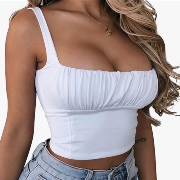 NWOT Cropped Top Sz S - White - Picture 1 of 3